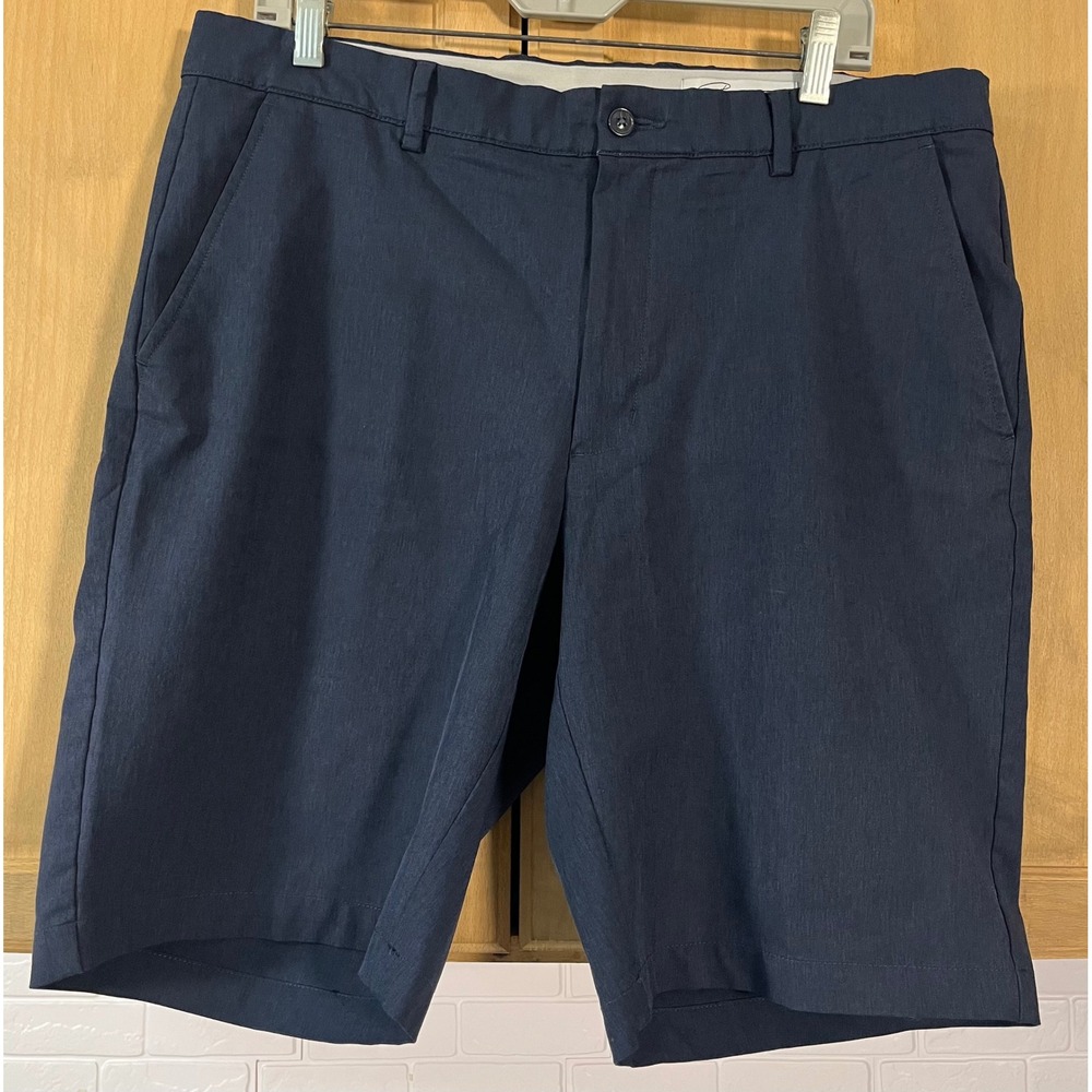Greg‎ Norman Golf Shorts Men's 36 Navy Blue Performance Stretch Flat Front